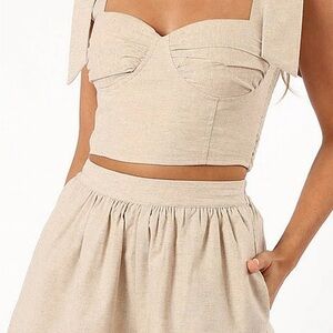 Beige Crop Top and Short Set